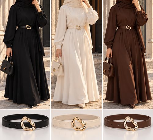 Ceinture Fine Élégante – Boucle Fleurie Dorée